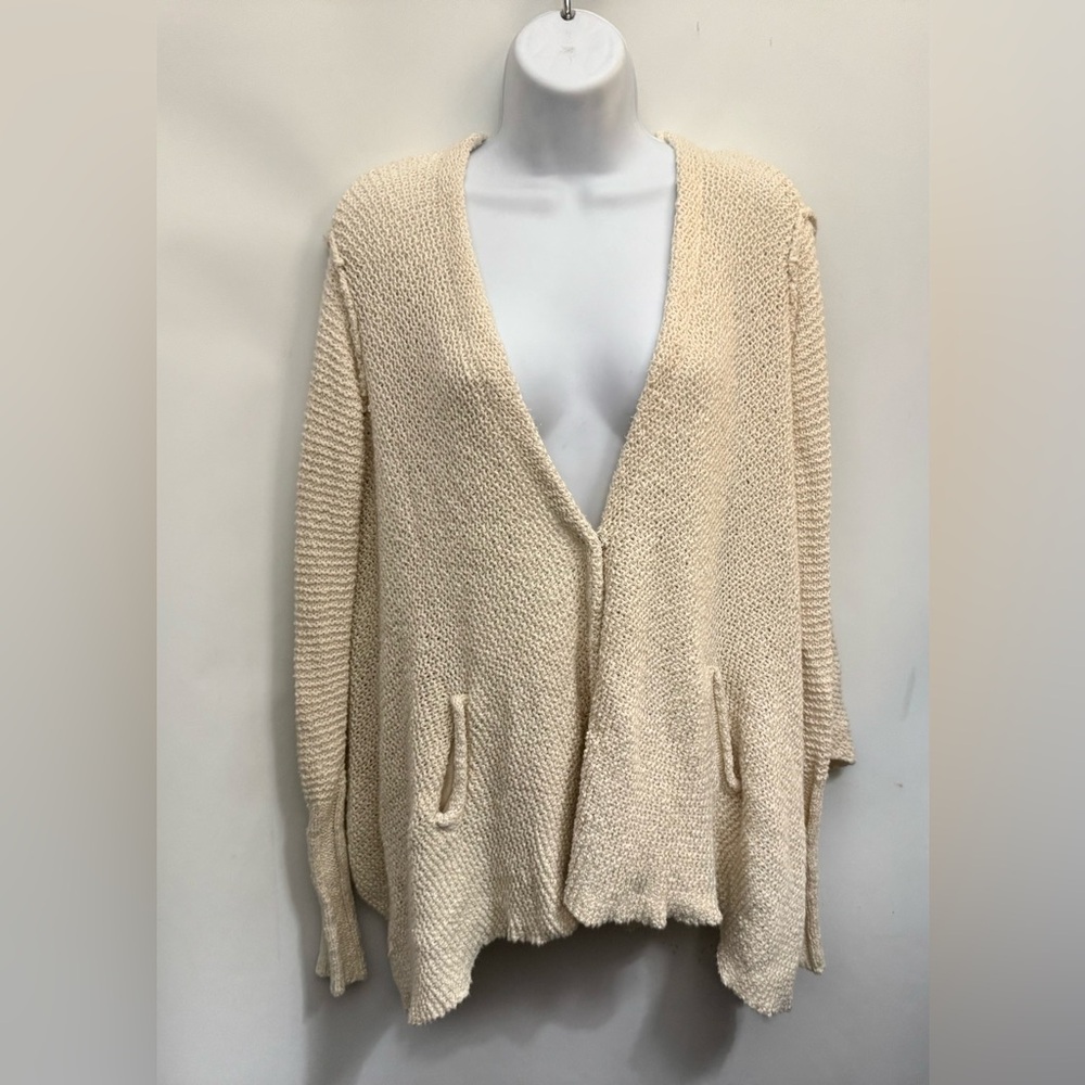 Free People Cream Open-Front Knit Cardigan - Picture 6 of 16